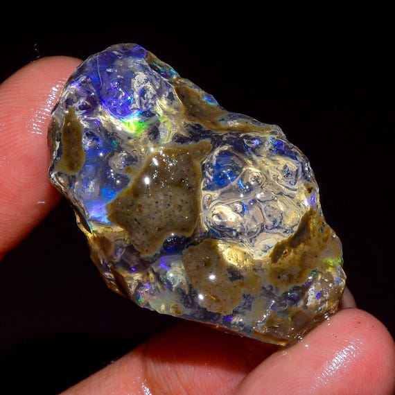 Lot de 5 Opales d'Éthiopie Naturelles Brutes - Pierres Multicolores