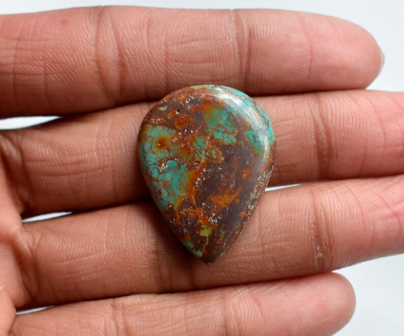 Jewelry Supplies Pear Shape Turquoise Loose Gemstone Size 32*24*6mm 38Cts 100/% Natural Tibetan Turquoise Cabochon Designer Cabochon