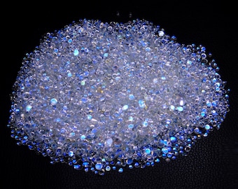 100 cabujones de piedra lunar arcoíris: piedras preciosas de formas variadas (4-12 mm)