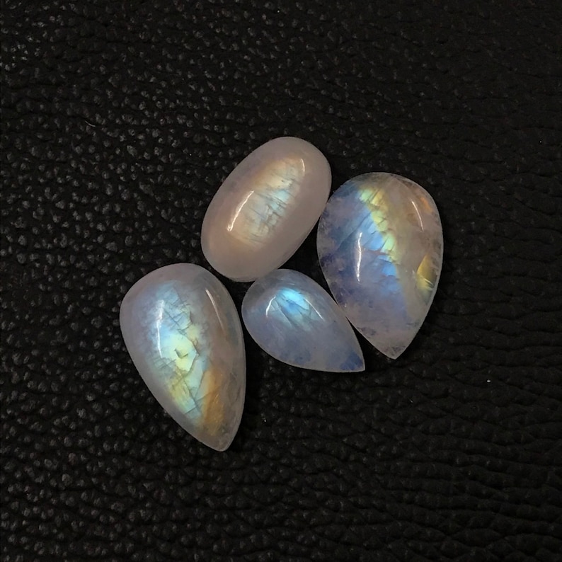 AAA Quality Rainbow Moonstone 54Cts 4 Pcs Rainbow Moonstone Cabochon 100/% Natural Mix Shape Rainbow Moonstone Gemstone Pendant Stone