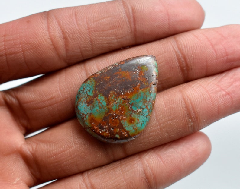 Jewelry Supplies Pear Shape Turquoise Loose Gemstone Size 32*24*6mm 38Cts 100/% Natural Tibetan Turquoise Cabochon Designer Cabochon
