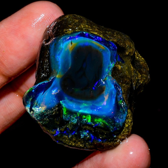【100CT】特大エチオピア産オパール 原石 （37×39×16mm）写真加工無 エチオピア産オパール原石：103.5カラットのオイル処理済み宝石