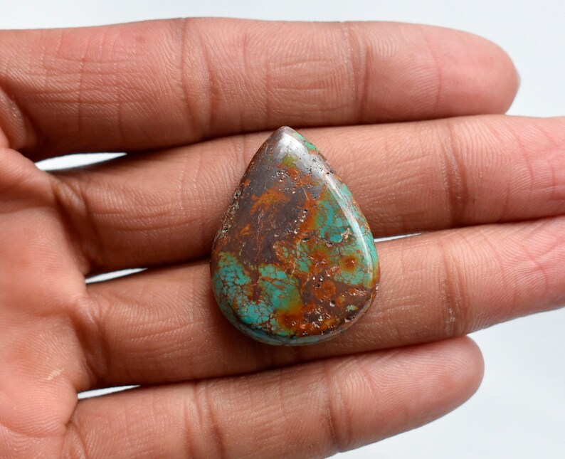 Jewelry Supplies Pear Shape Turquoise Loose Gemstone Size 32*24*6mm 38Cts 100/% Natural Tibetan Turquoise Cabochon Designer Cabochon