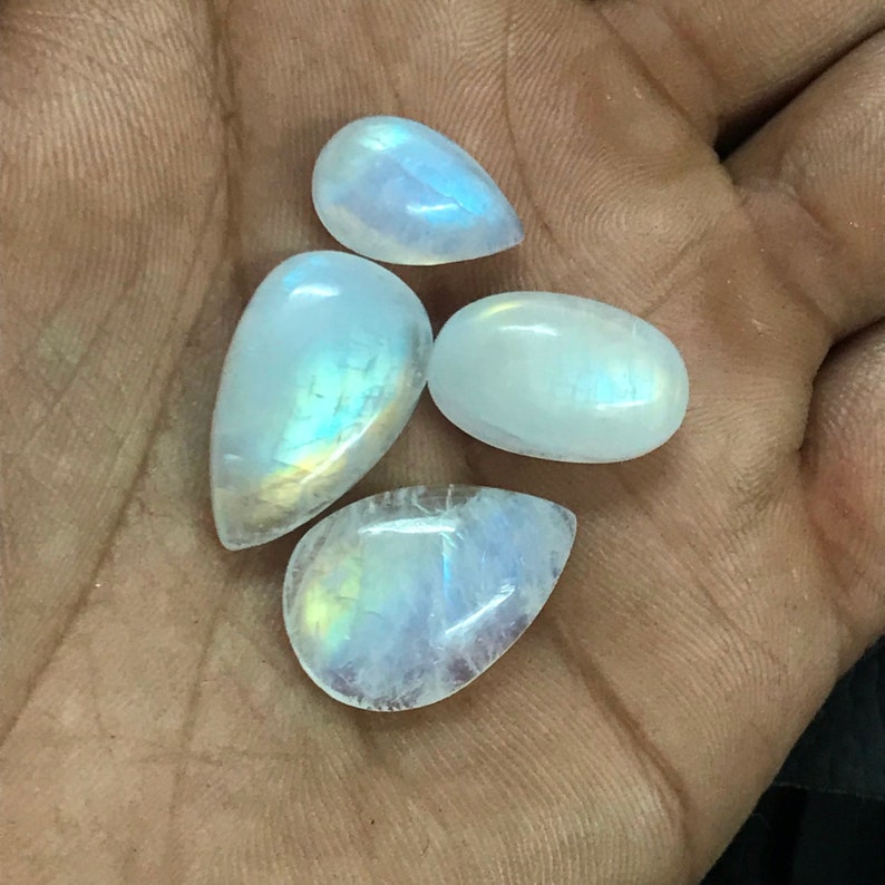 AAA Quality Rainbow Moonstone 54Cts 4 Pcs Rainbow Moonstone Cabochon 100/% Natural Mix Shape Rainbow Moonstone Gemstone Pendant Stone