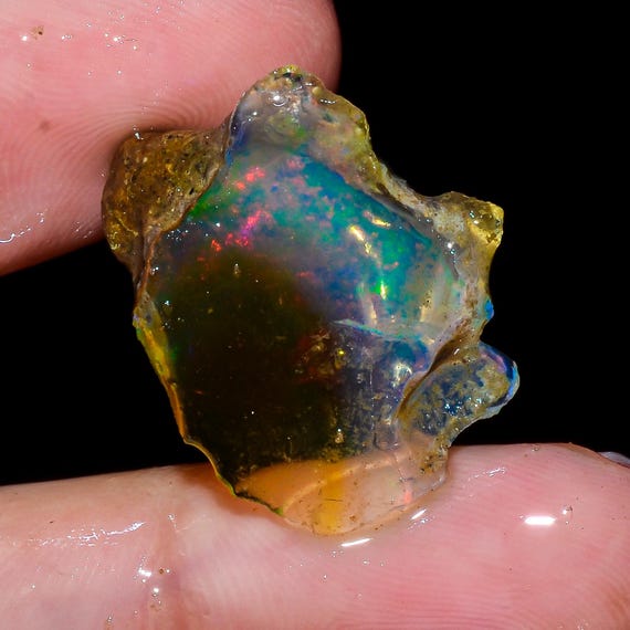 Ethiopian Opal Rough: 12 Ct Natural Gemstone for Jewelry Making