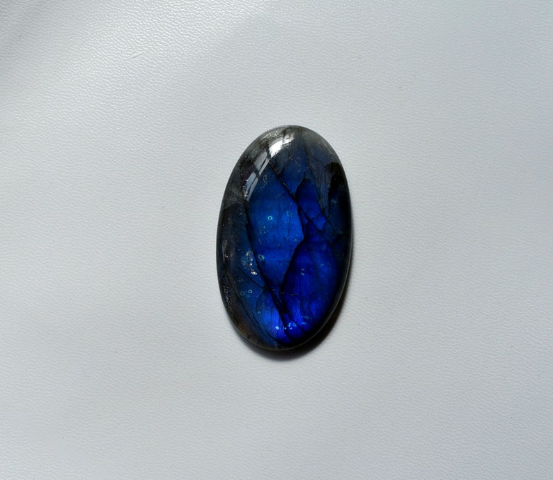 Big Size 55*33*9mm 129Cts Natural Oval Shape Blue Flashy Labradorite Gemstone AAA Quality Labradorite Cabochon Designer Cabochons