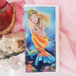 Little Mermaid Birthday Greeting Card - Spiritual Design - Free UK Postage