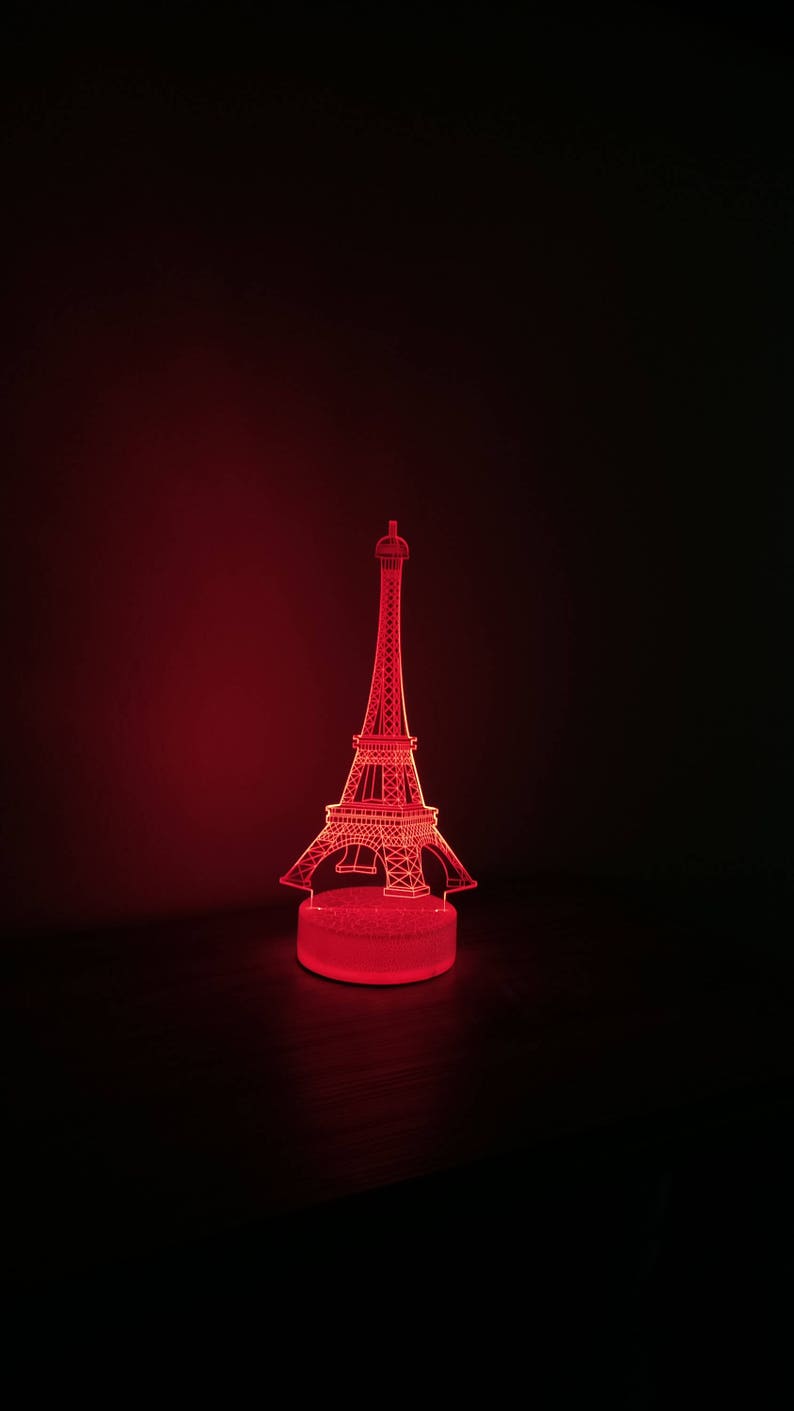 Eiffel Tower 3d Night Lamp Light Children Home Image 0