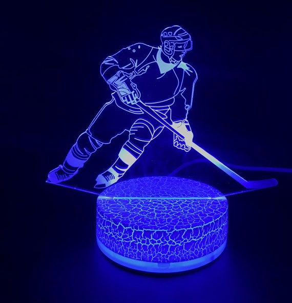 Hockey Player 3D Night Light Color Changing Illusion Lamp For | Etsy