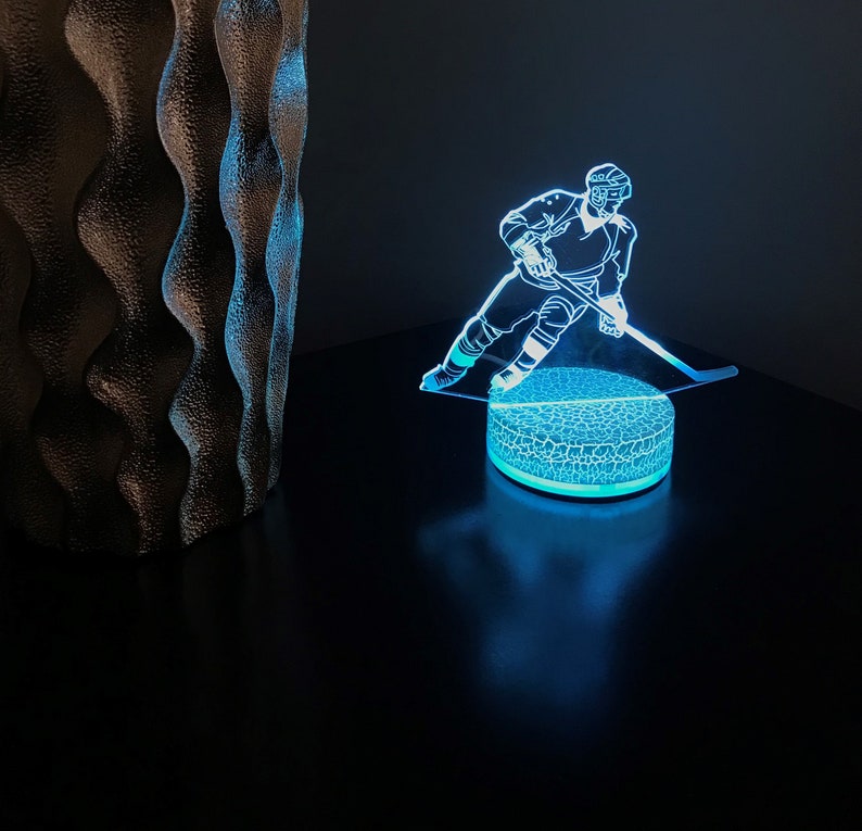 Hockey Player 3D Night Light Color Changing Illusion Lamp for - Etsy