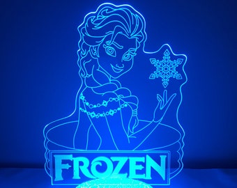 Frozen Snow 3D Nachtlampe ELSA ANNA LED Nachtlichter Digital Glühend Wecker Gift 