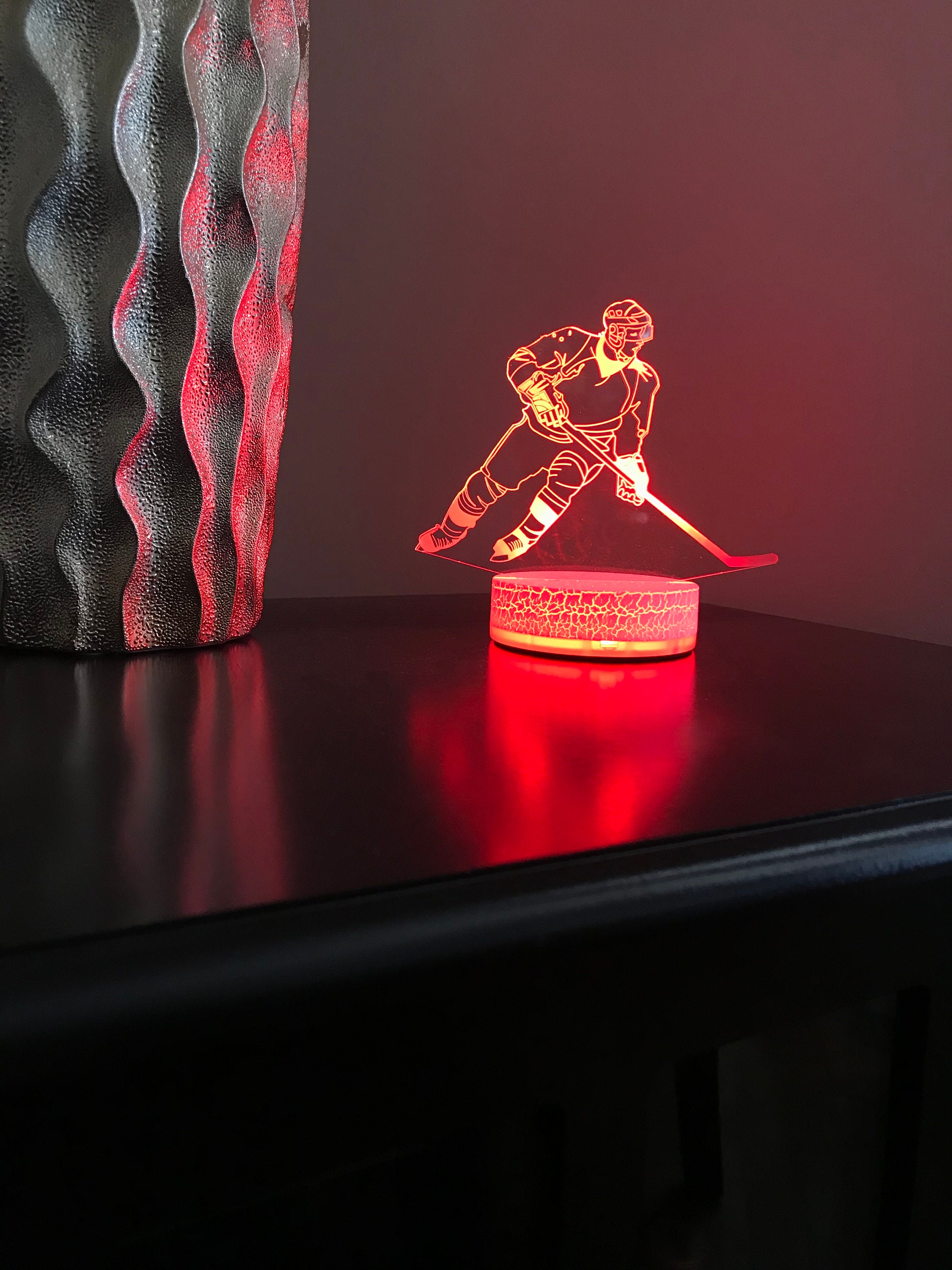 Hockey Player 3D Night Light Color Changing Illusion Lamp for Etsy
