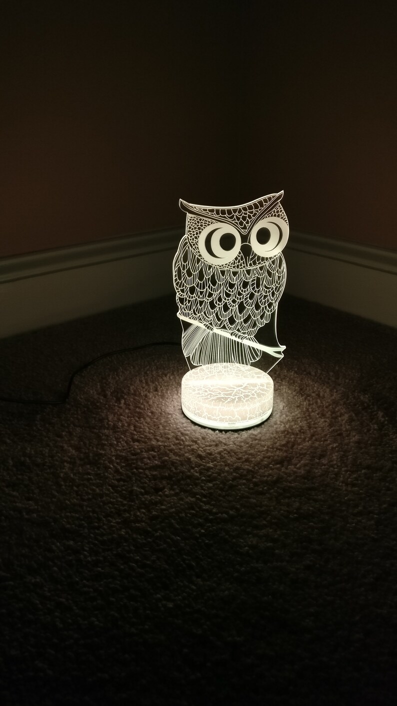 Owl Harry Potter 3D Night Light Color Changing Illusion Lamp Etsy