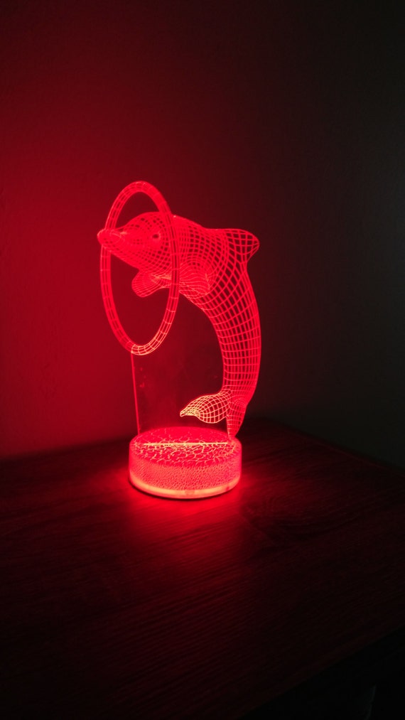 Dolphin 3d Night Lamp Light Children Home