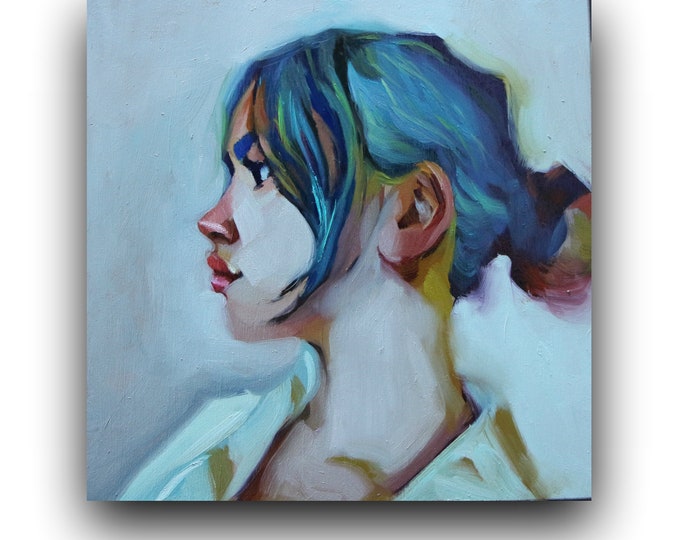 Side Face Painting Original Oil Painting Portrait Oil - Etsy
