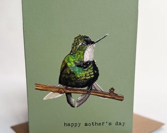 Tarjeta del Día de la Madre con colibrí