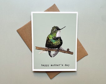 Hummingbird Mother’s Day Card | Hummingbird Card for Mom or Grandma | Hummingbird Mother’s Day Gift | Mama Bird Card | Hummingbird Card