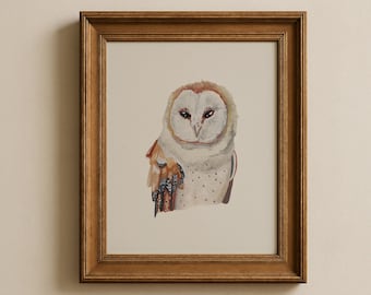 Barn Owl Print: Print of Original Watercolor Painting