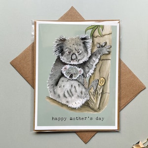Cartão bonito do dia das mães do Koala | Koala da mãe e do bebê Cartão Comemorativo | Primeiro cartão de dia das mães | mãe nova cartão comemorativo | Cartão superior da mamã do Koala-ty de <br> Entrega Rápida? Coalas fofos