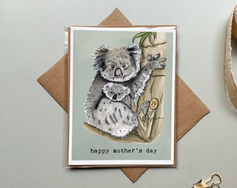 Cute Koala Mother’s Day Card | Mother and Baby Koala Card | First Mother’s Day Card | New Mom Card | Top Koala-ty Mom Card | Cute Koalas