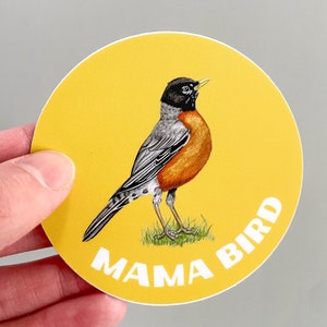 Mama Bird Sticker: Watercolor Robin, Gift for Mom