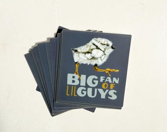 Autocollant vinyle « Grand fan des petits gars » : Autocollant poussin de pluvier siffleur pour les amoureux de la nature