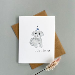 Cartão de aniversário engraçado "Eu não sou um Shih Tzu" | Cartão de aniversário para Shih Tzu | Cartão engraçado para cachorro | Cartão fofo para Shih Tzu | Cartão de aniversário engraçado para quem ama cachorros