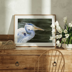 Blue Heron Giclée Print: Signed Limited Edition Watercolor