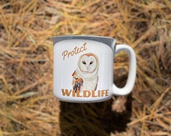 Watercolor Owl Mug: Protect Wildlife, Nature Lover Gift