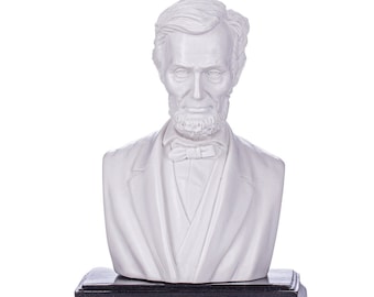 American President Abraham Lincoln Marble Bust Statue 5'' (12.5 cm) white