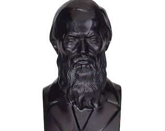 Busto de piedra del escritor ruso Fiódor Dostoievski, escultura de 14 cm (5,6 pulgadas).