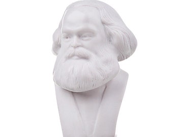 German Philosopher Socialist Karl Marx Marble Statue Bust 4.8'' (12 cm) white