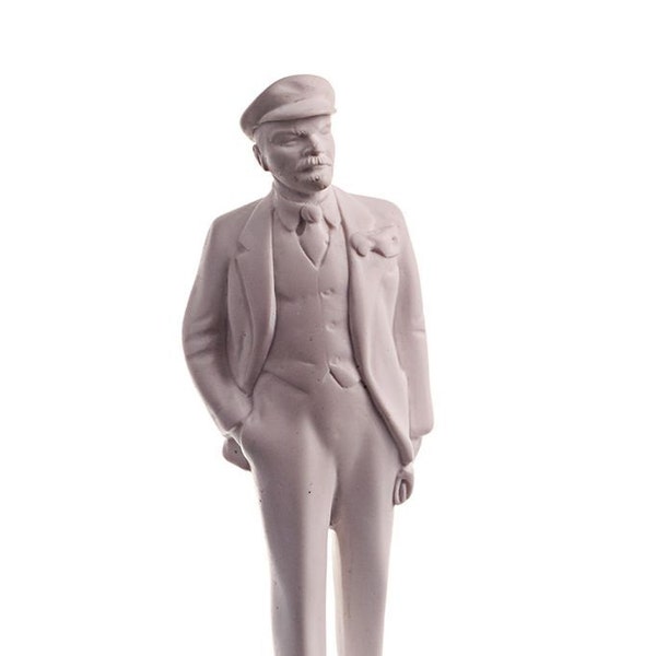 Soviet Russian USSR Leader Vladimir Lenin Marble Bust Statue 6.4'' (16 cm) white