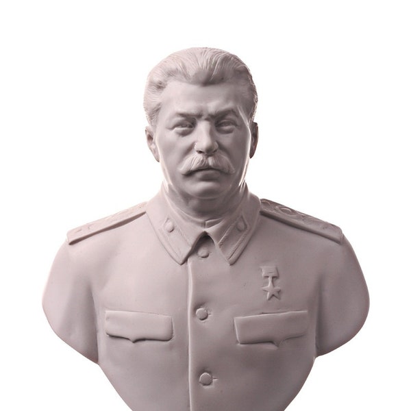 Soviet Russian USSR Leader Joseph Stalin Marble Bust Statue 6.4'' (16 cm)