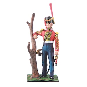 Tin Toy Soldier Napoleonic Russian Private Hussar metal figurine 54mm hand painted #2.17