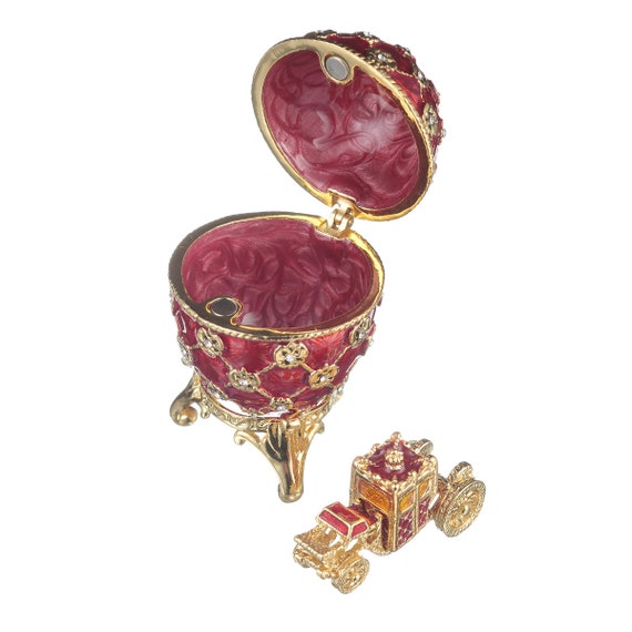 大人気の商品 インペリアル・エッグ風 ジュエリーボックス レッドと 