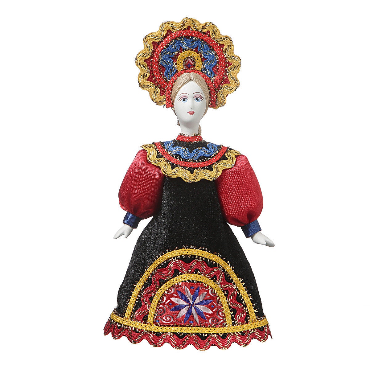 Gazechimp 7" Harlequin Porcelain Doll - Collectible Clown Doll With Costume, Tabletop Display