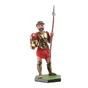 Tin Toy Soldier Greek with Pike  metal figurine 54mm hand painted #8.13