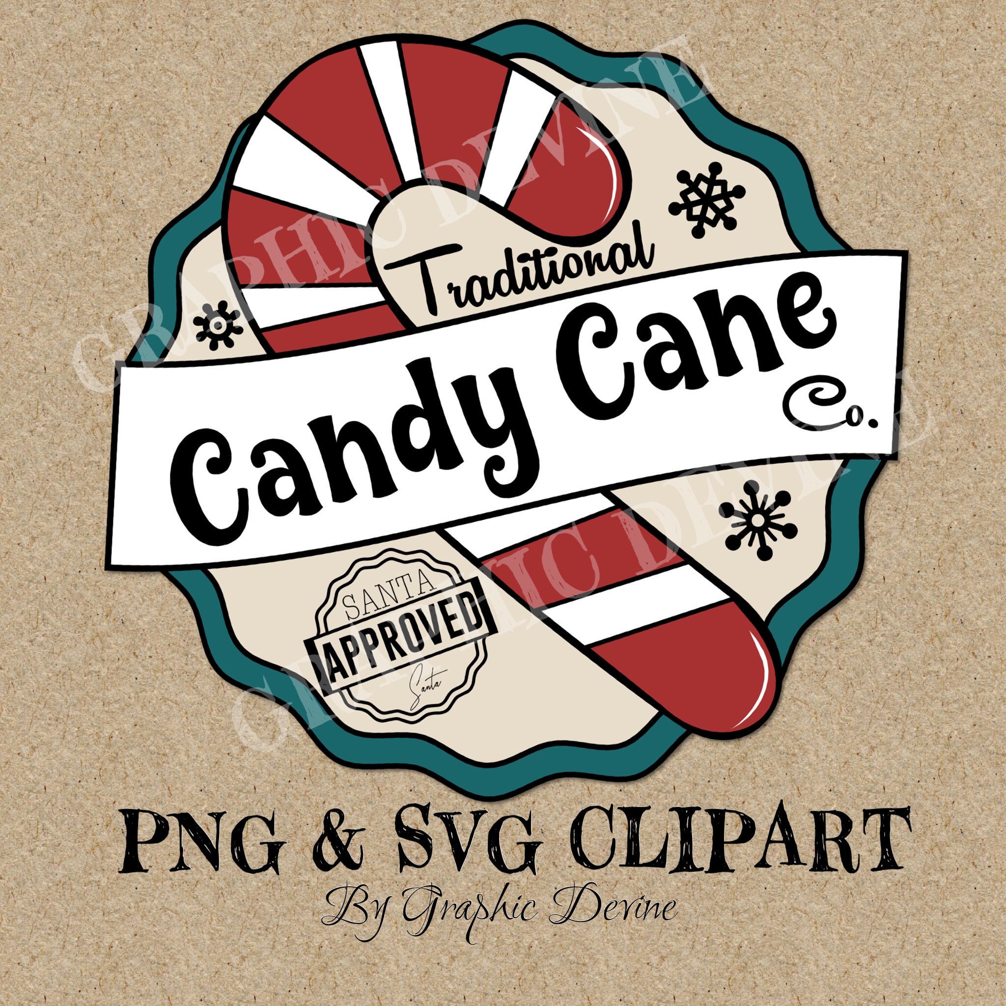 Christmas Candy Cane Co. Logo PNG & SVG Format Clipart Etsy Hong Kong