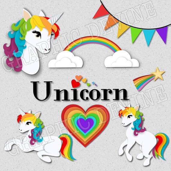Pretty Rainbow Unicorn Clipart Images By Graphic Devine Etsy Pretty Rainbow Unicorn Clipart Images By Graphic Devine Etsy