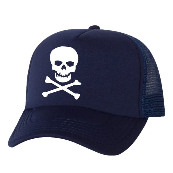 Skull and Cross Bones Truckers Mesh snapback hat