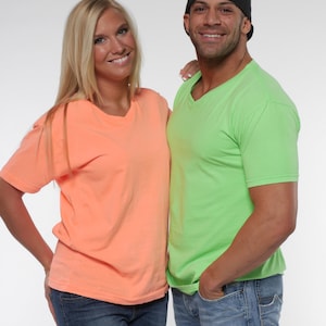 Adult Neon Fine Jersey V-Neck Tees