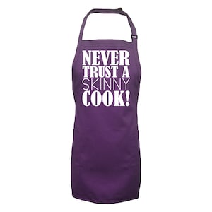 Never Trust A Skinny Cook Apron with 2 patch pockets