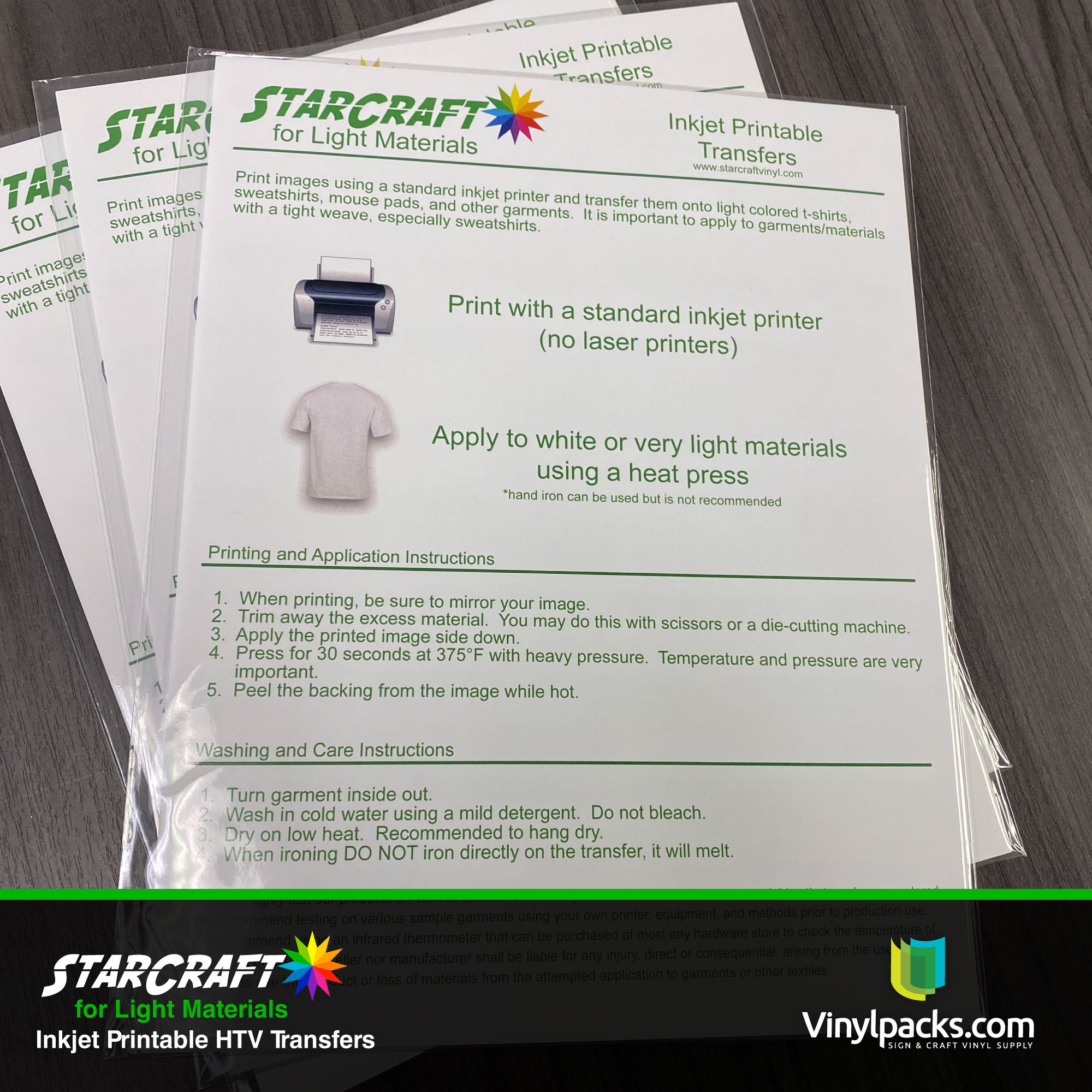 Starcraft Inkjet Printable Heat Transfer Sheet Pack Printable Word