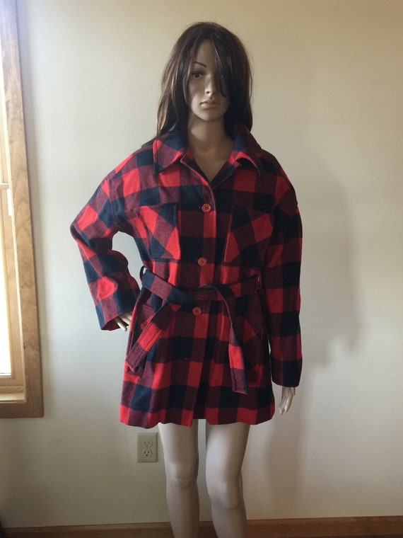Vintage Plaid Pendleton Jacket/ Vintage Red Pendle