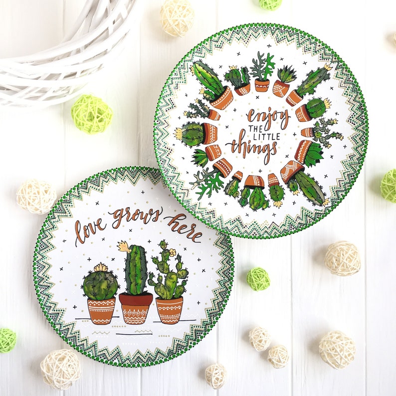 Cactus kitchen decor Succulent wall art Plant lover gift | Etsy