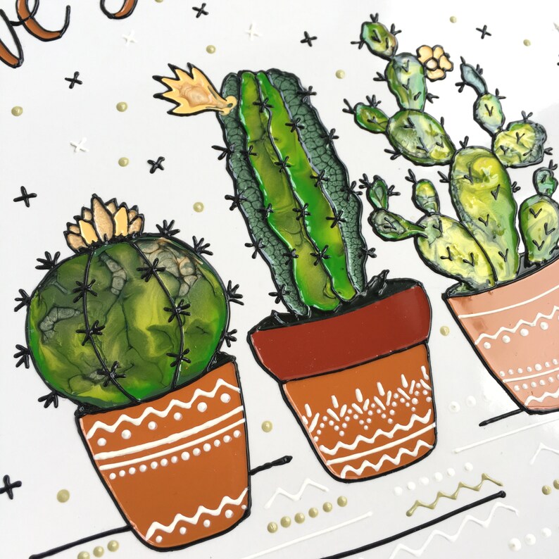 Cactus kitchen decor Succulent wall art Plant lover gift Etsy