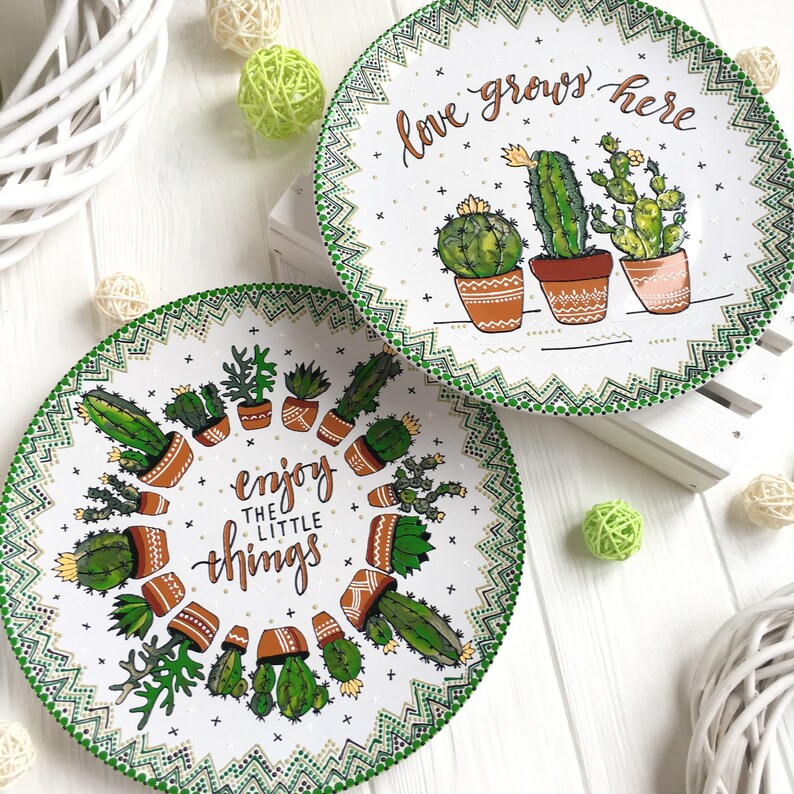 Cactus kitchen decor Succulent wall art Plant lover gift Etsy