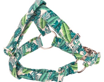 Dog Harness - Tropical Palm and Monstera Leaves - Step-in Dog Harness