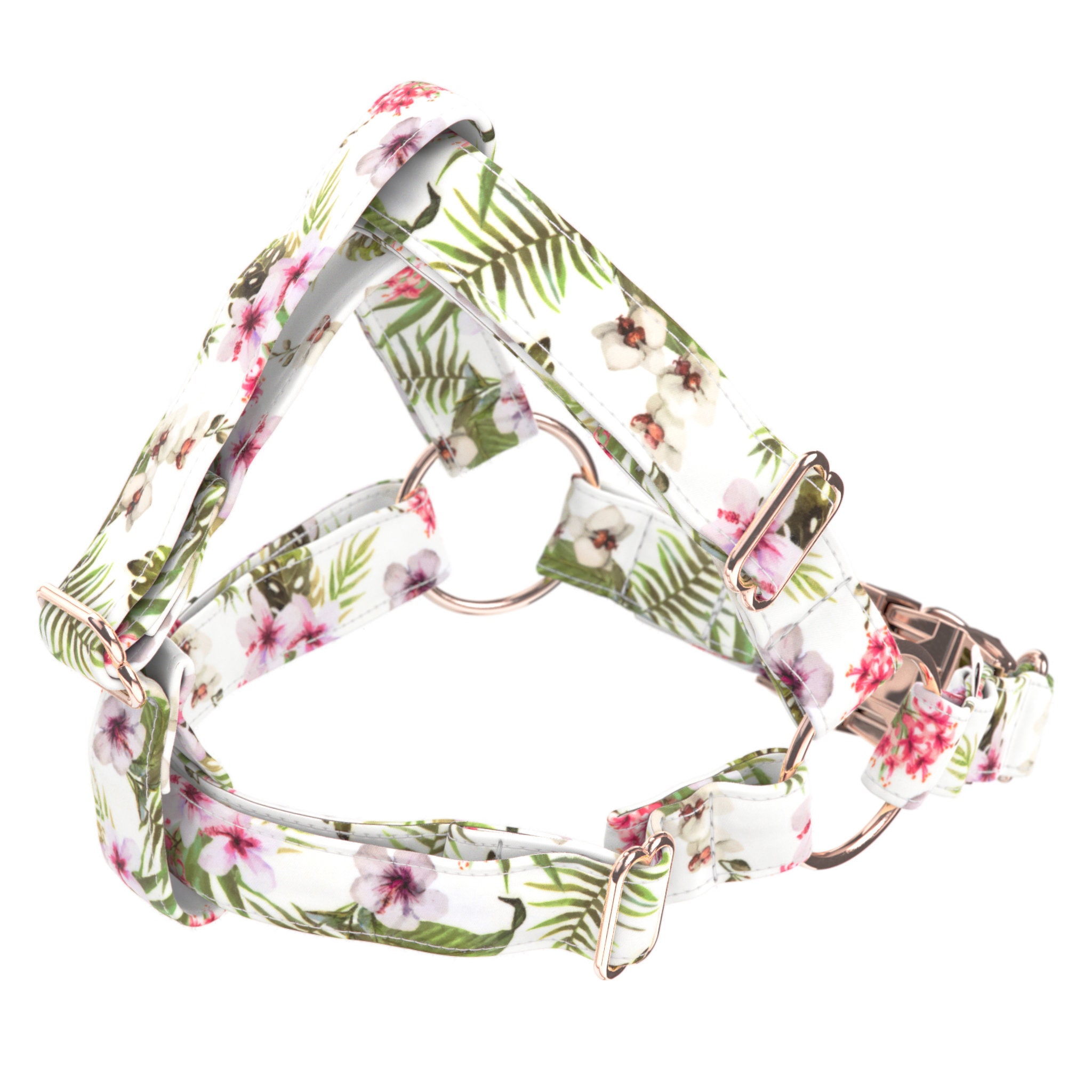 Dog Harness Tropical White Floral Stepin Dog Harness Etsy